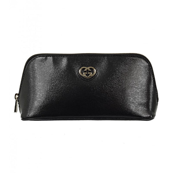 Gucci Black leather cosmetic bag