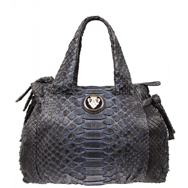 Gucci Blue snakeskin Crest badge handbag