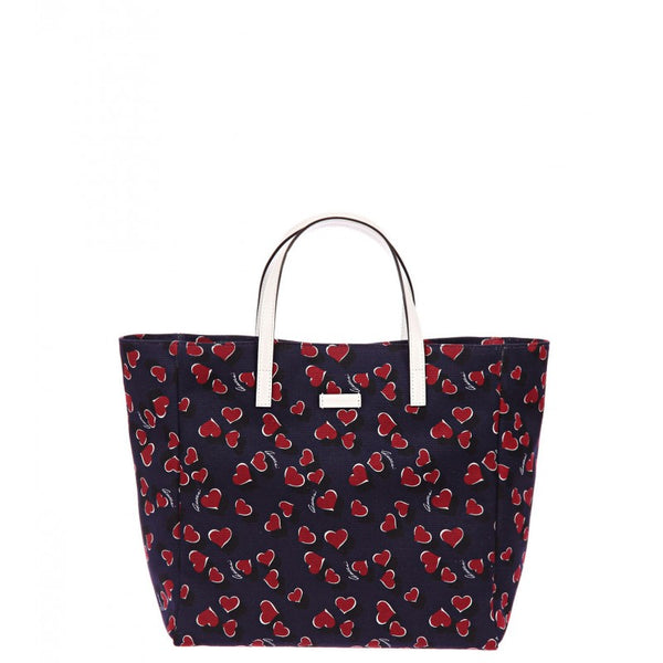 Gucci Blue & red & white Heartbeat print tote bag
