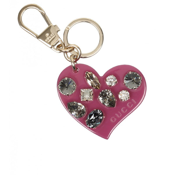 Gucci Dusty rose plexiglass heart key ring charm