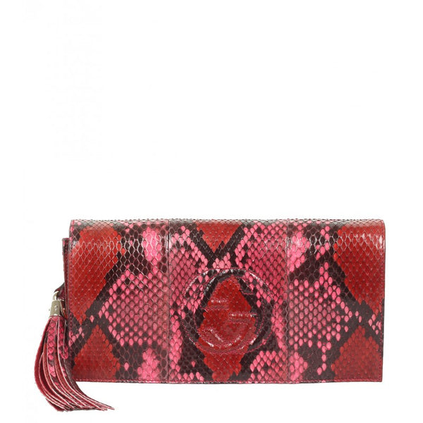 Gucci Pink & red python Soho clutch
