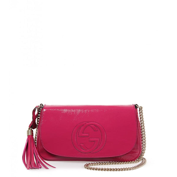 Gucci Pink leather Soho mid size chain shoulder bag