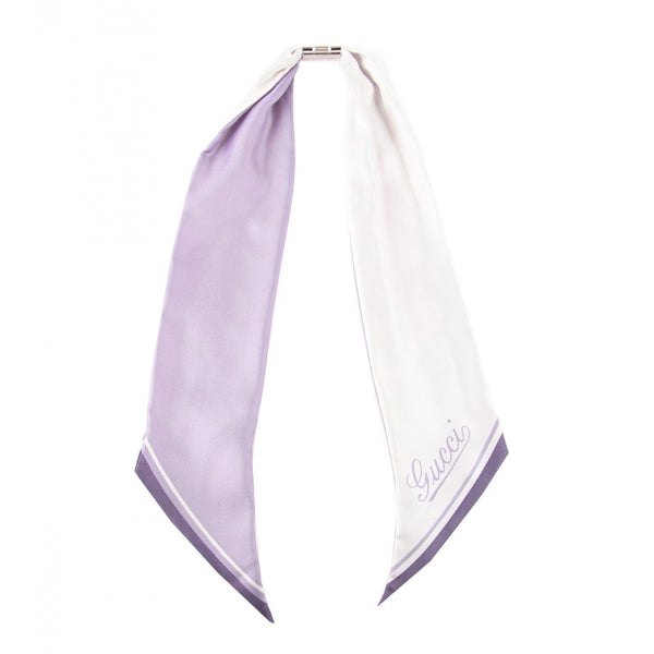 Gucci Purple & white silk neck scarf